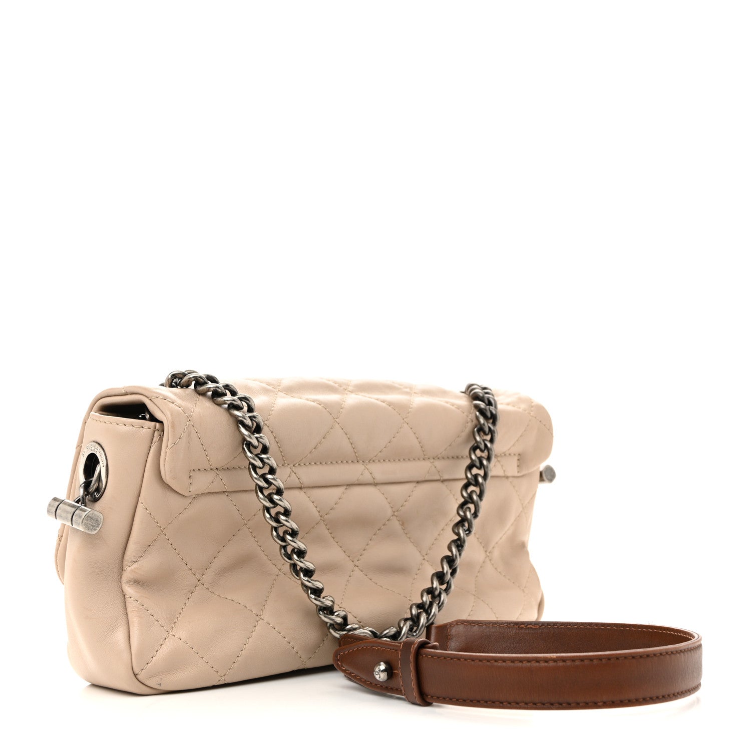Chanel Calfskin Large Country Chic Flap Ecru Brown 3 of 10