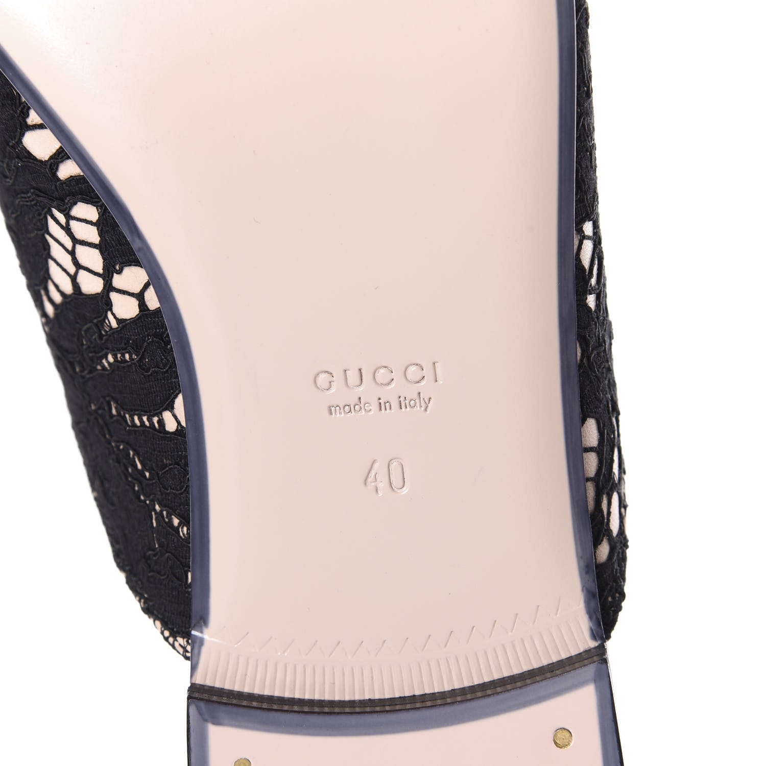 Gucci Lace Malaga Kid Womens Princetown Slippers 40 Black Skin Rose 6 of 7