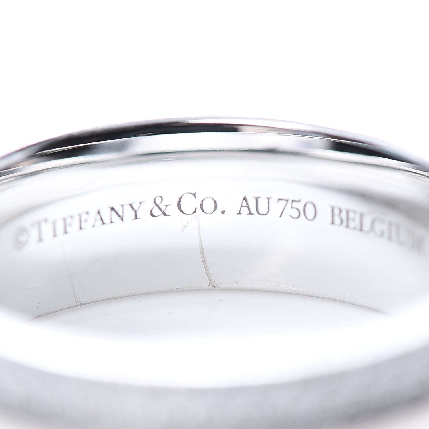 Tiffany 18K White Gold Diamond T Two Wide Ring 49 5 6 of 7