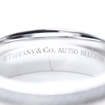 Tiffany 18K White Gold Diamond T Two Wide Ring 49 5 6 of 7