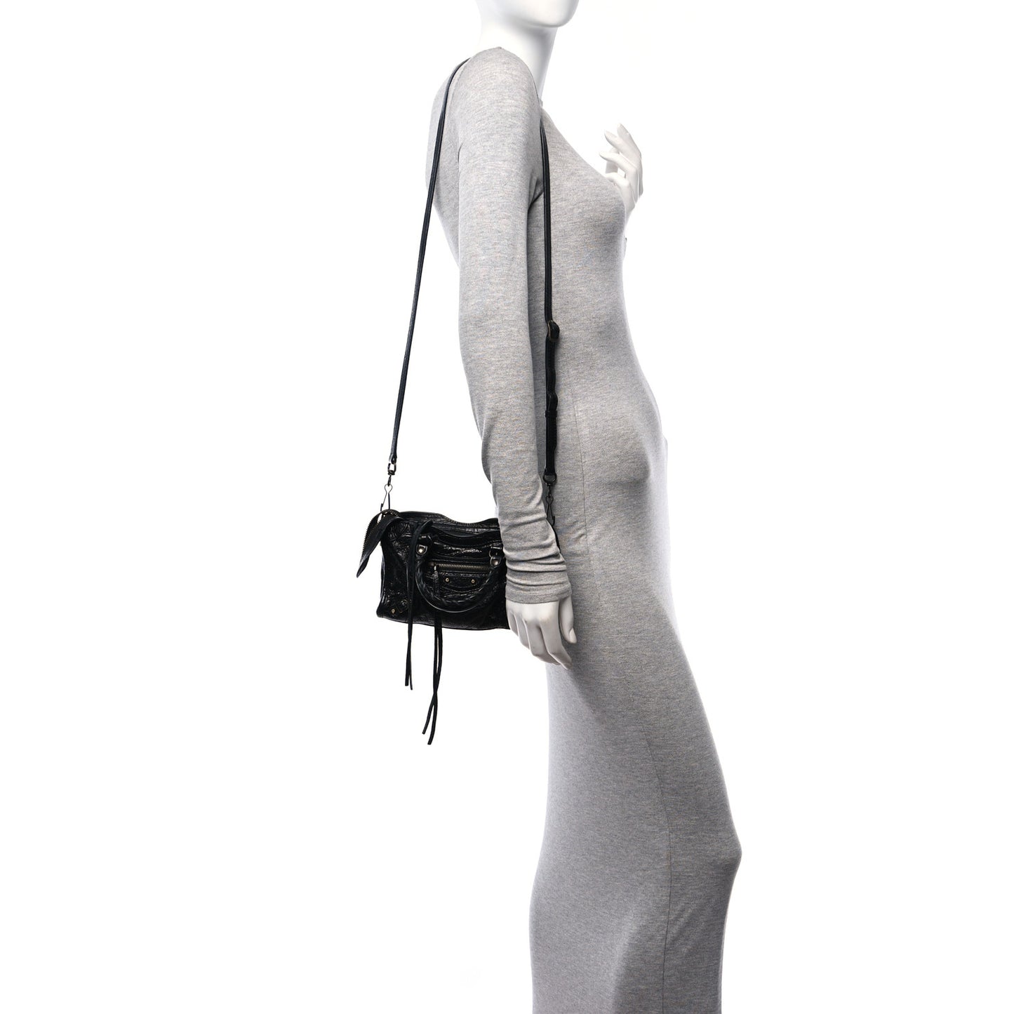 Agneau Classic Gold Hardware Nano City Black