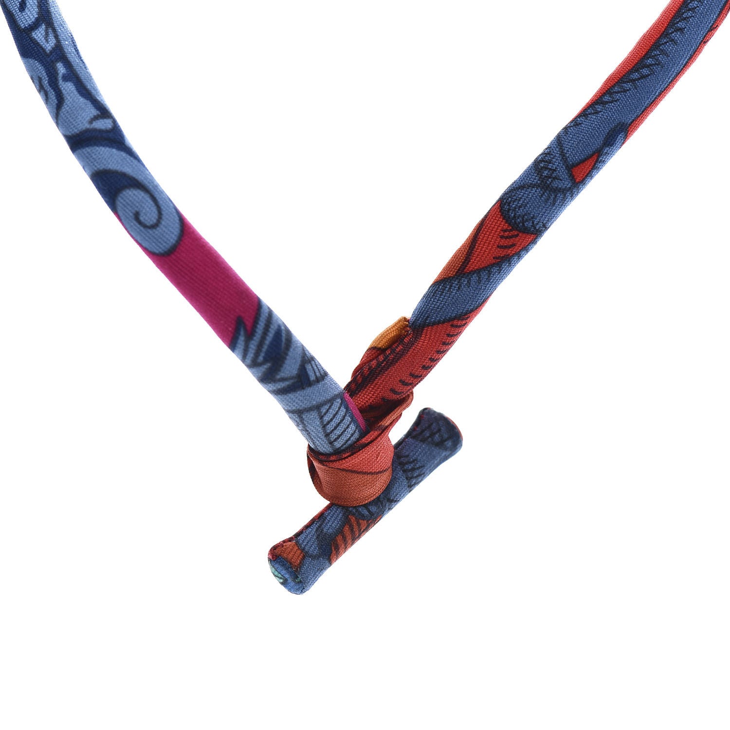 Hermes Silk Collier En Soie Petit H Necklace 4 of 6