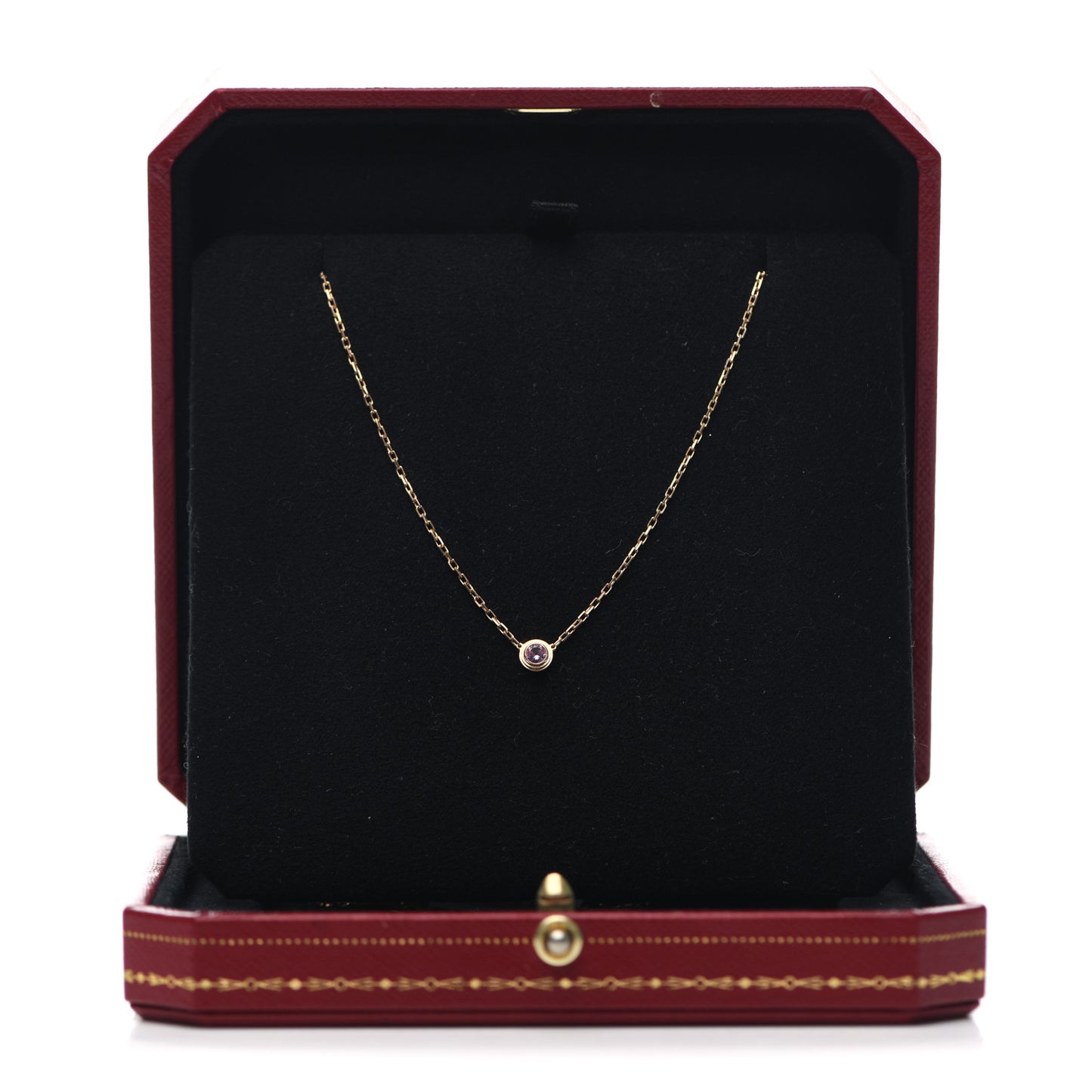 18K Pink Gold Pink Sapphire D'Amour Pendant Necklace