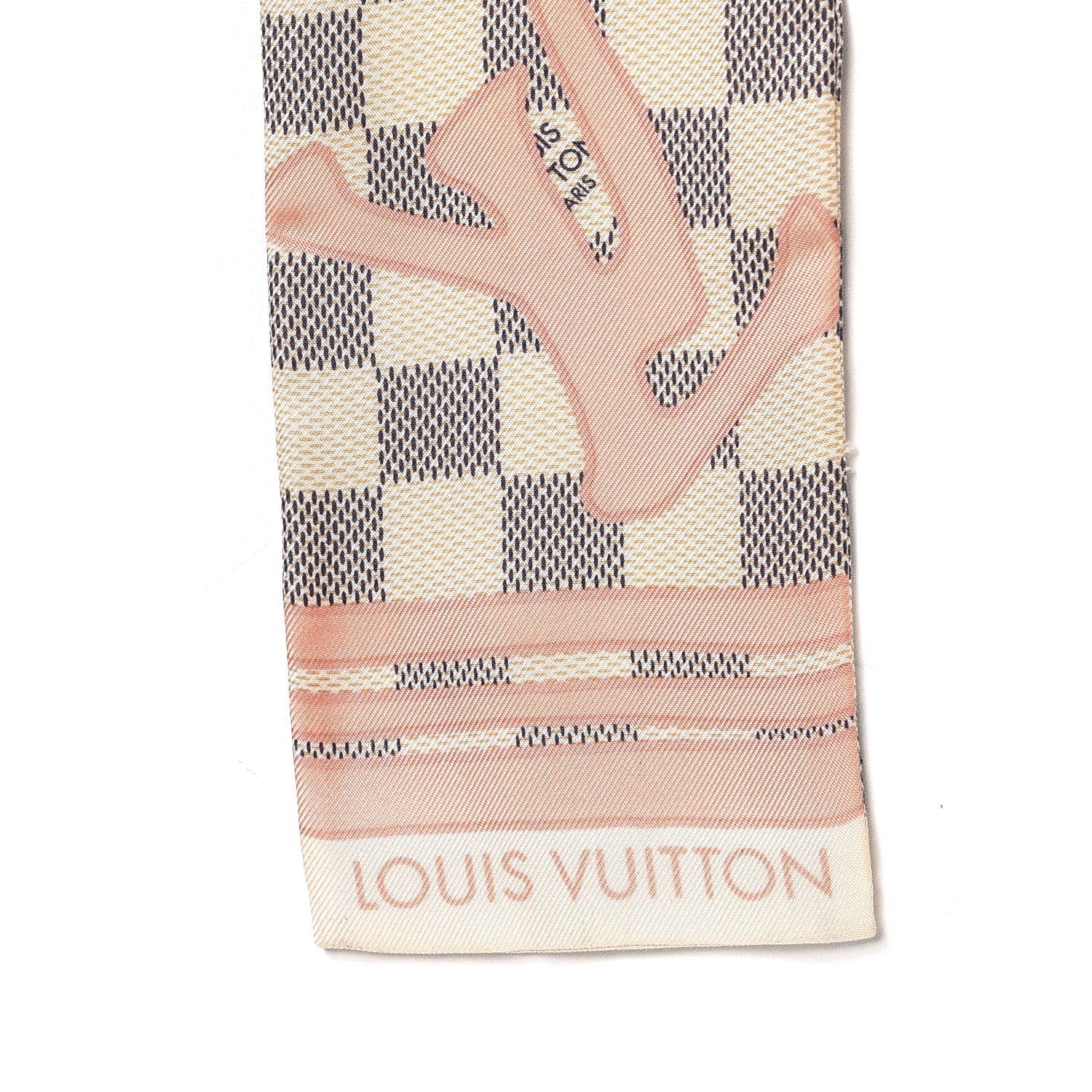 Louis Vuitton Silk Damier Azur Tahitienne Bandeau Rose Ballerine 3 of 5