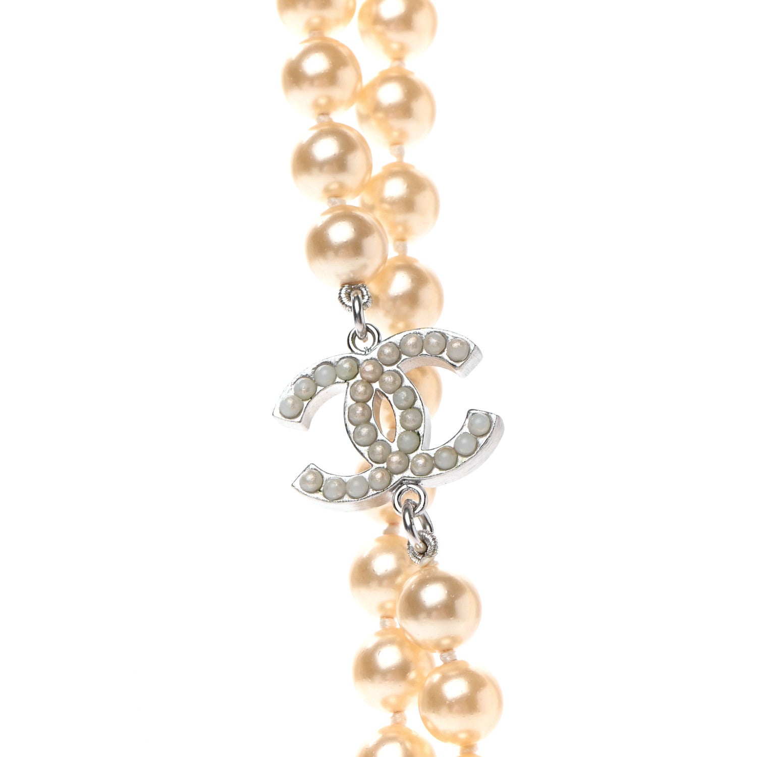 Chanel Pearl Multistrand CC Long Necklace Pearly White 4 of 4