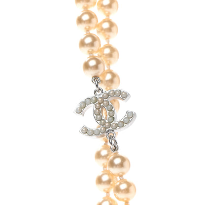 Chanel Pearl Multistrand CC Long Necklace Pearly White 4 of 4