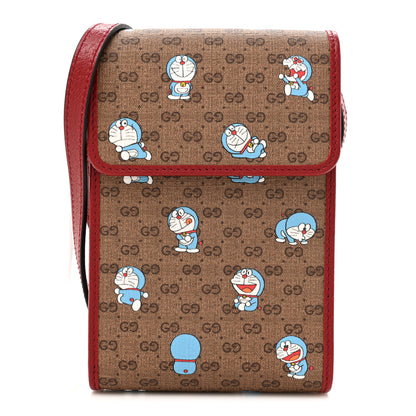 Gucci X DORAEMON Mini Vintage GG Supreme Monogram Mini Crossbody Bag Beige Cherry Red 1 of 12