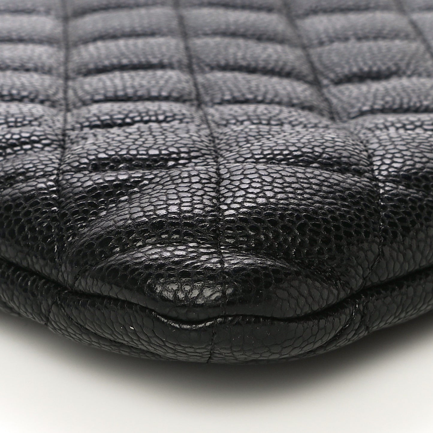 Caviar Quilted Large Cosmetic Case Black
