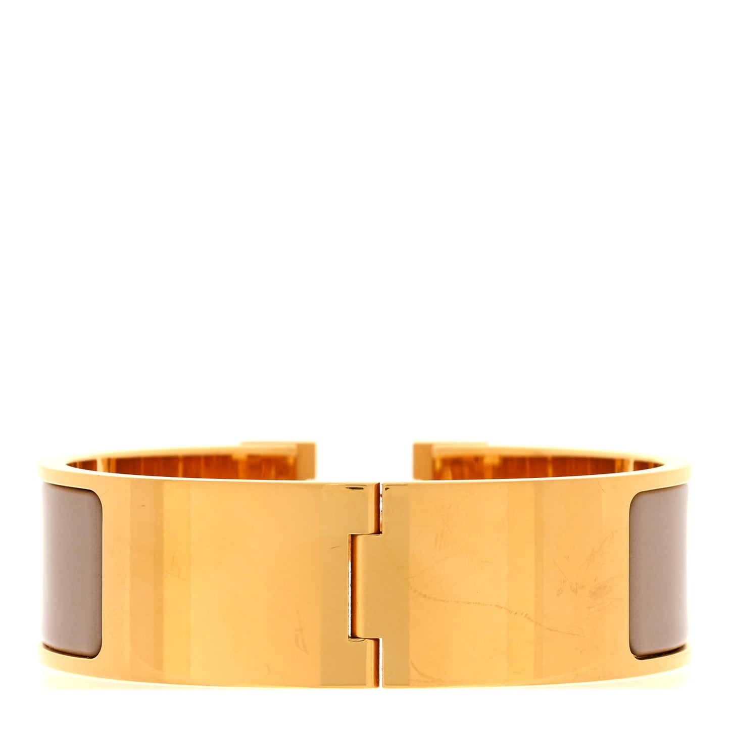 Enamel Wide Clic Clac H Bracelet GM Marron Glace