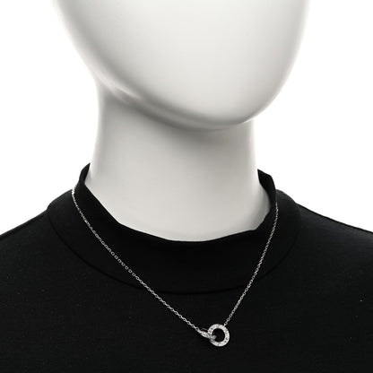 Cartier 18K White Gold Diamond Interlocking LOVE Paved Necklace 2 of 5