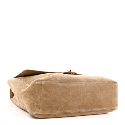 Chanel Suede Calfskin Souplissimo Maxi Flap Dark Beige 4 of 10