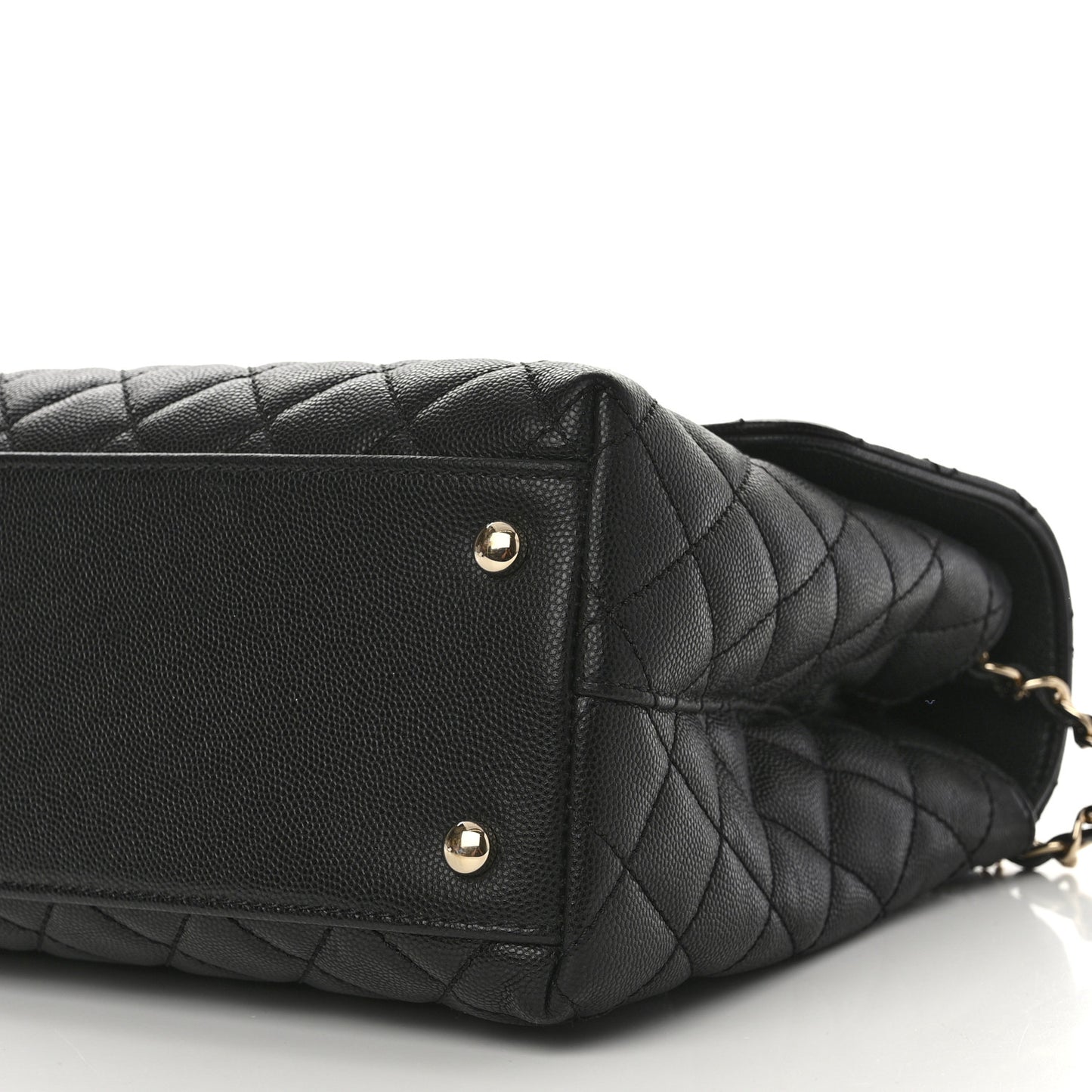 Caviar Quilted Medium Coco Handle Flap Black