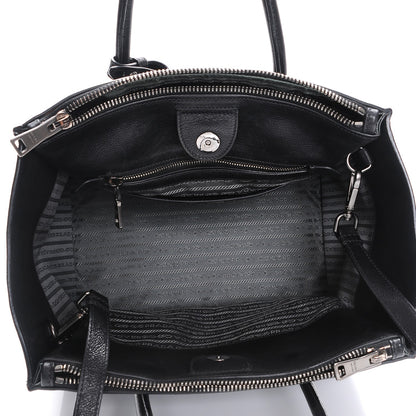 Prada Glace Calf Twin Pocket Tote Nero Black 6 of 8