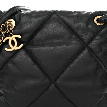 Chanel Lambskin Quilted Medium Bowling Bag Black 12 of 14