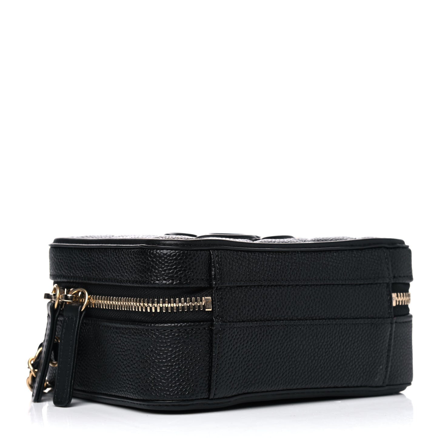Caviar Quilted Small CC Filigree Vanity Case Black