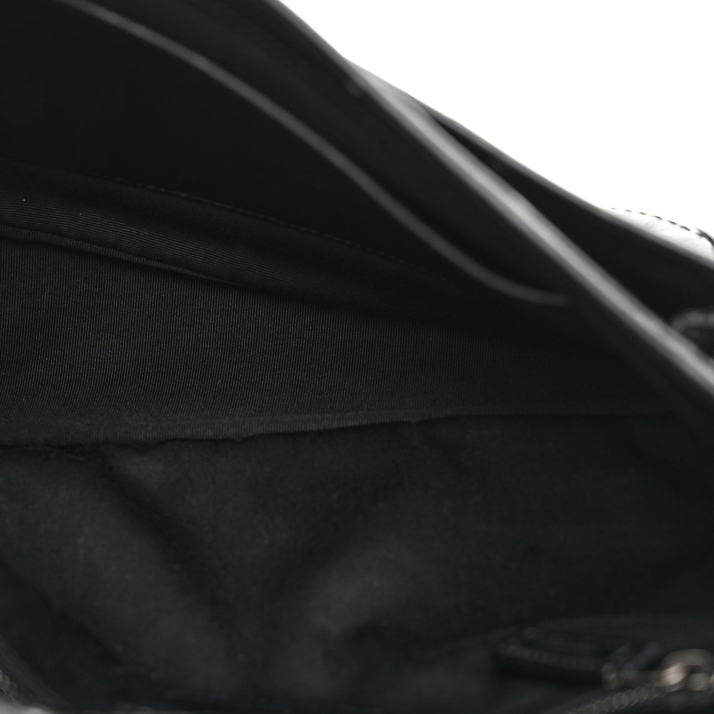 Crinkled Calfskin Matelasse Monogram Medium Niki Chain Satchel Black