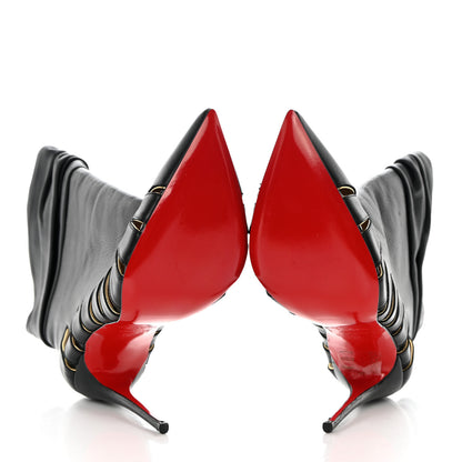 Christian Louboutin Calfskin Chiffon Fontabooty 120 Ankle Booties 38 Black 5 of 14