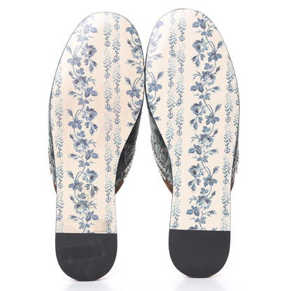 Gucci Velvet GG Monogram Crystal Womens Slippers 35.5 Avio Dusty Pink Vintage Cocoa 5 of 9
