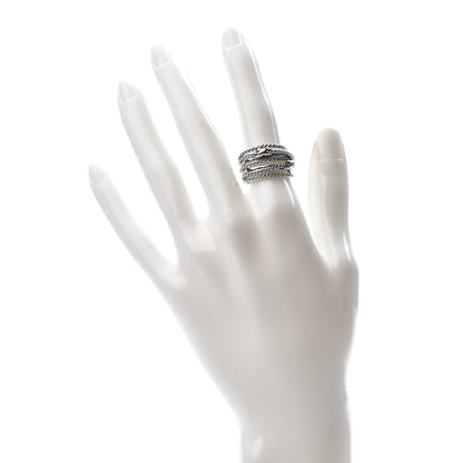 David Yurman Sterling Silver 18K Yellow Gold Double X Crossover Ring 52 6 2 of 4