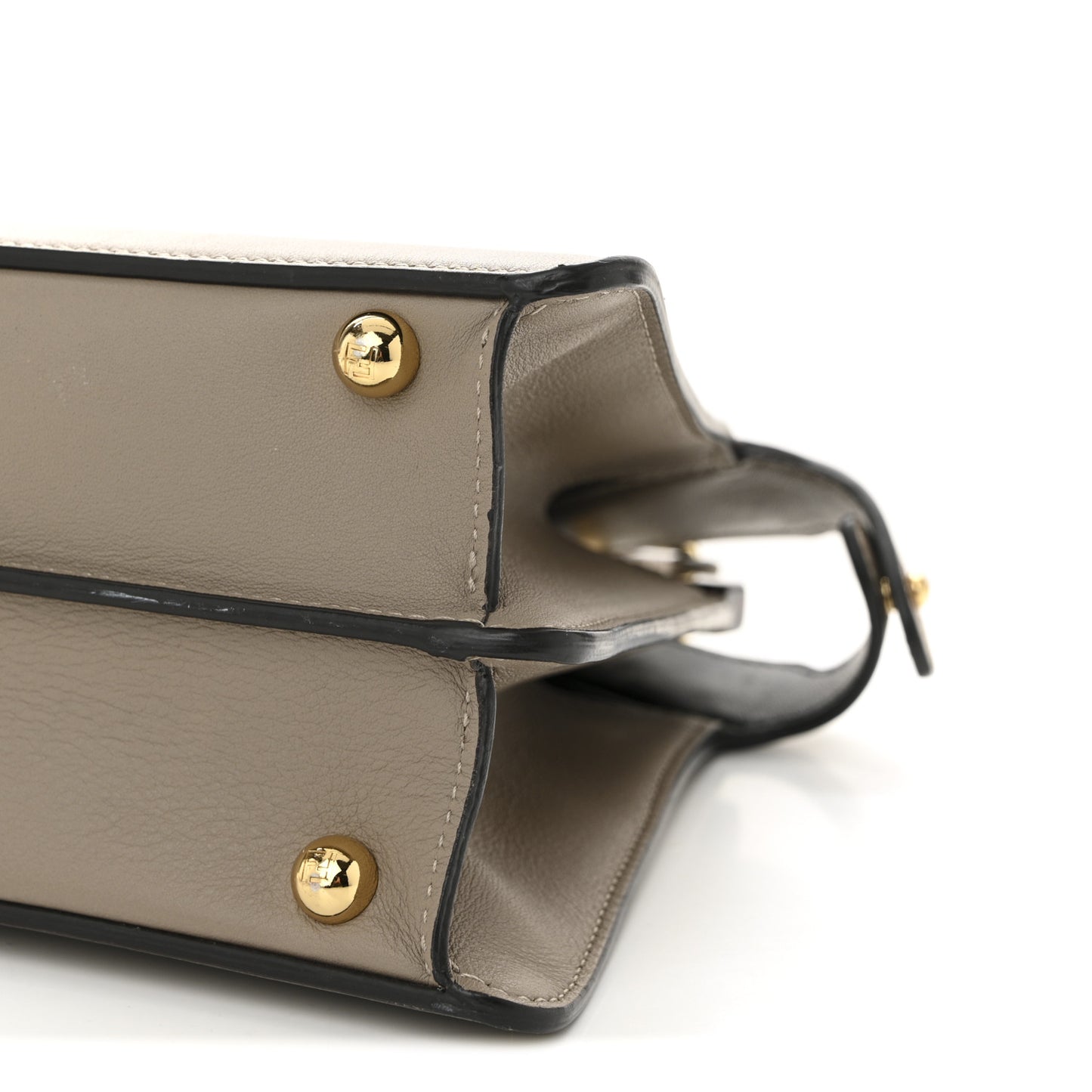 Vitello Seta Shiny Nappa Plexiglass Bi-Color Small Peekaboo I SEE U Satchel Tartaruga Black