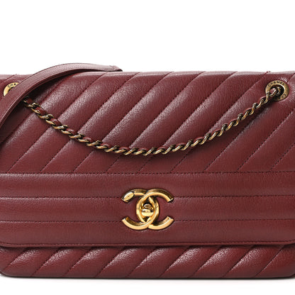 Chanel Shiny Goatskin Diagonal Quilted Medium Flap Burgundy 8 of 10
