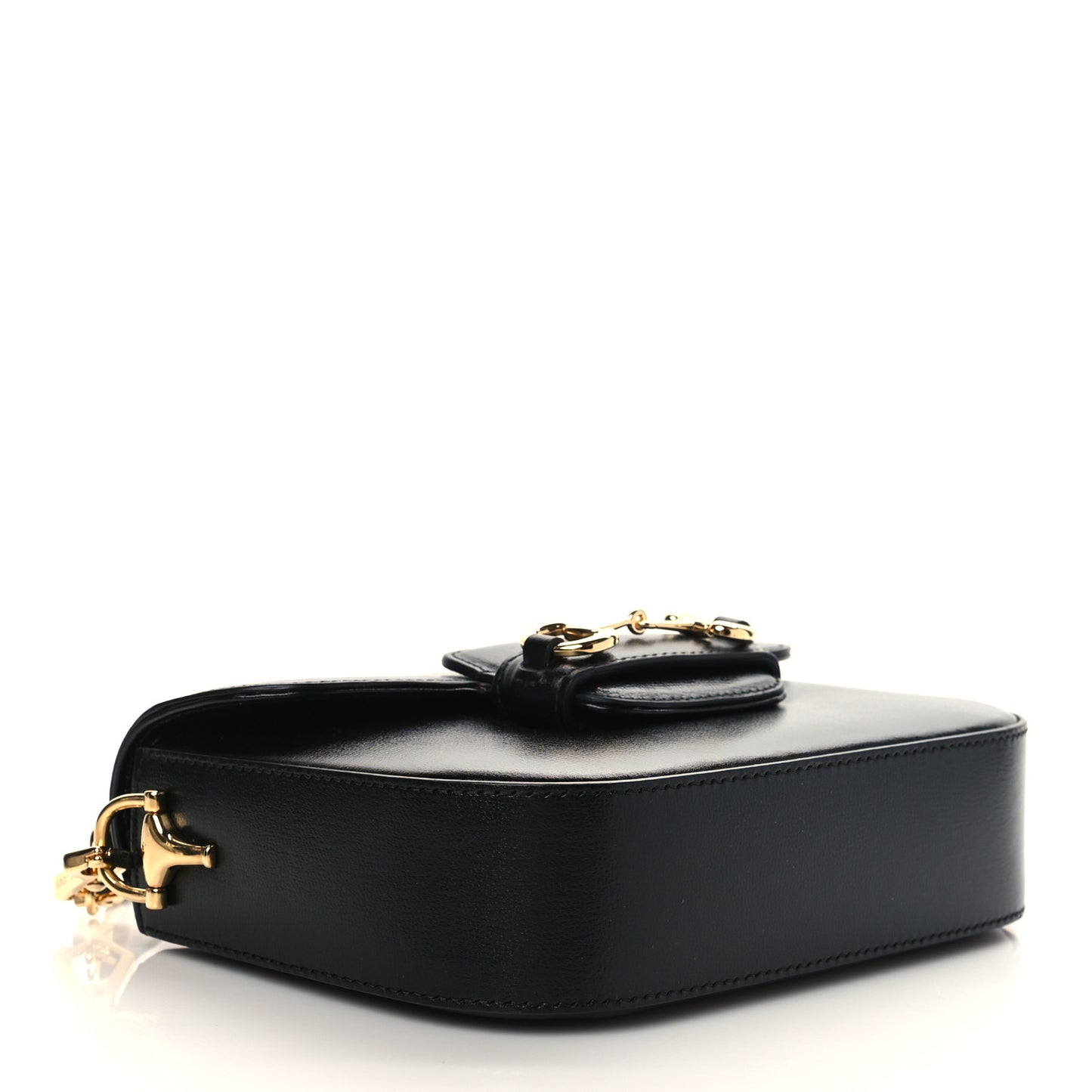 Azalea Calfskin Web Mini Horsebit 1955 Shoulder Bag Black