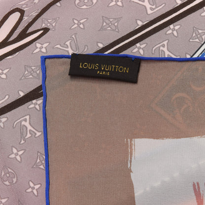 Louis Vuitton Silk Monogram Articles de Voyage Square Scarf 3 of 3
