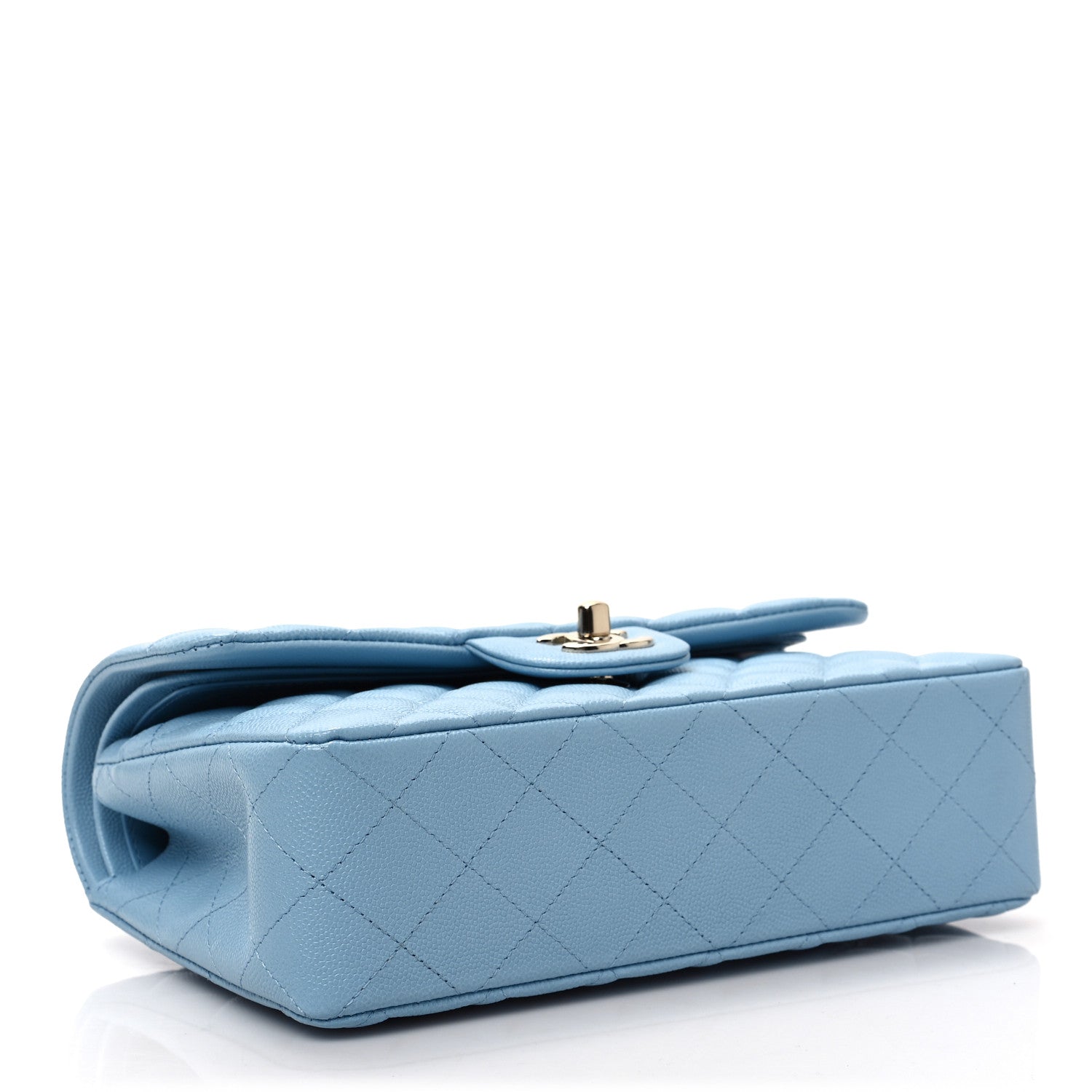 Chanel Caviar Quilted Small Double Flap Light Blue 8 of 8