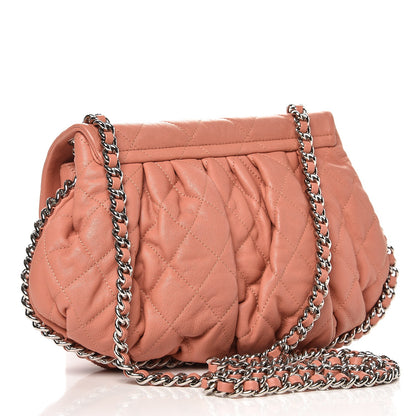 Chanel Crumpled Lambskin Quilted Medium Chain Around Flap Pink 3 of 8