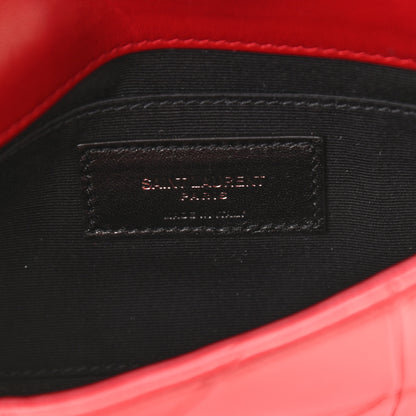 Saint Laurent Lambskin Patchwork Monogram Jamie Chain Wallet Red 7 of 13