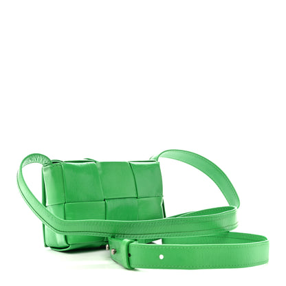 Bottega Veneta Crinkled Lambskin Maxi Intrecciato Extra Mini Cassette Crossbody Bag Parakeet 3 of 14