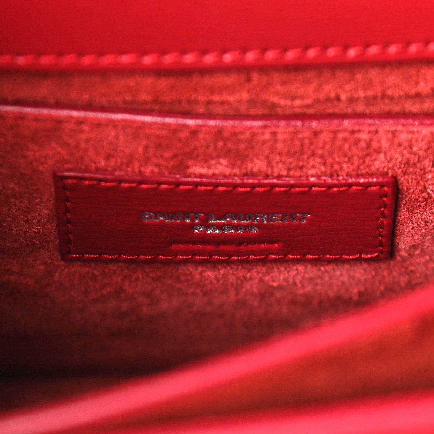 Saint Laurent Calfskin Medium Monogram Sunset Rouge Eros 6 of 11