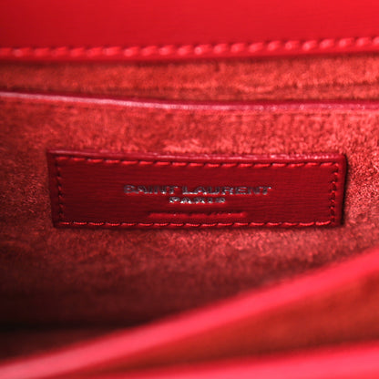 Saint Laurent Calfskin Medium Monogram Sunset Rouge Eros 6 of 11