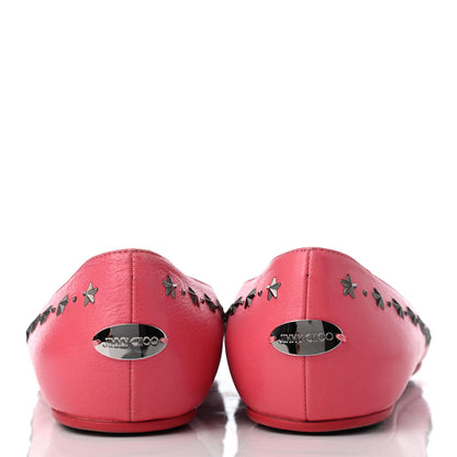 Jimmy Choo Calfskin Windsor Star Flats 40 Pink 5 of 10