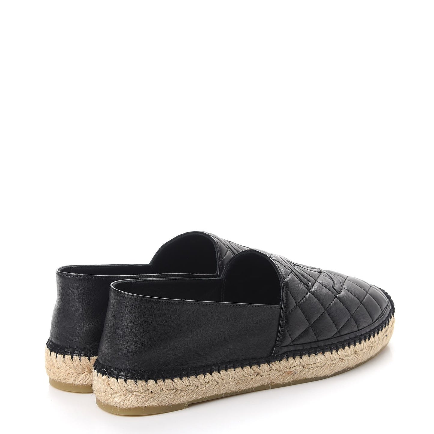 Lambskin Quilted CC Espadrilles 38 Black