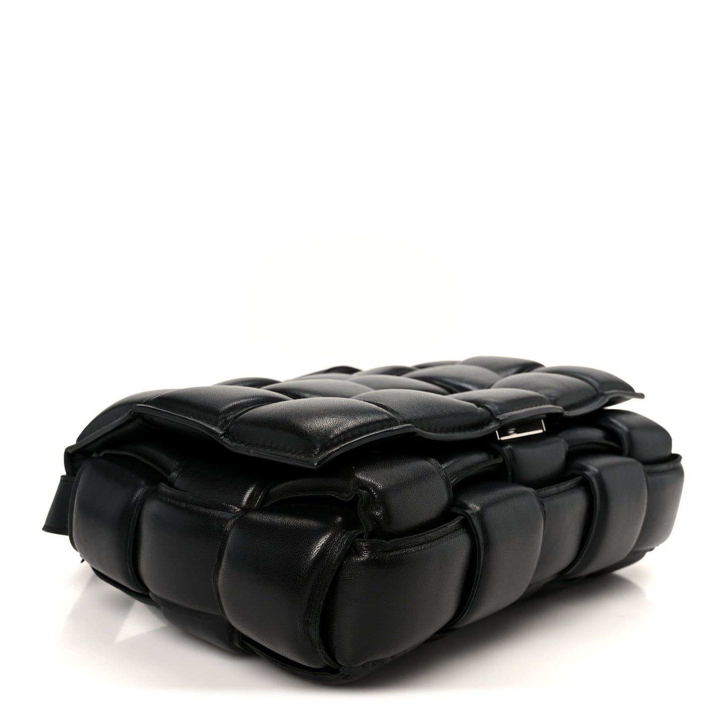 Nappa Maxi Intreccio Padded Cassette Crossbody Bag Black