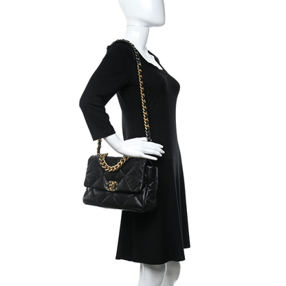 Chanel Goatskin Quilted Large Chanel 19 Flap Black 2 of 11
