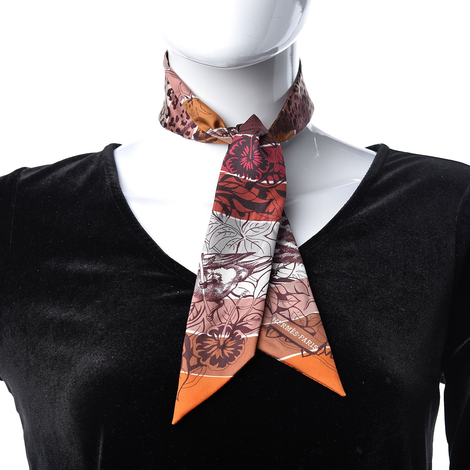 Hermes Silk Jungle Love Rainbow Twilly Brun Brique Fauve 2 of 5