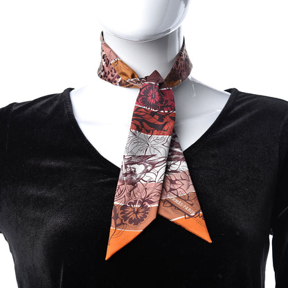 Hermes Silk Jungle Love Rainbow Twilly Brun Brique Fauve 2 of 5
