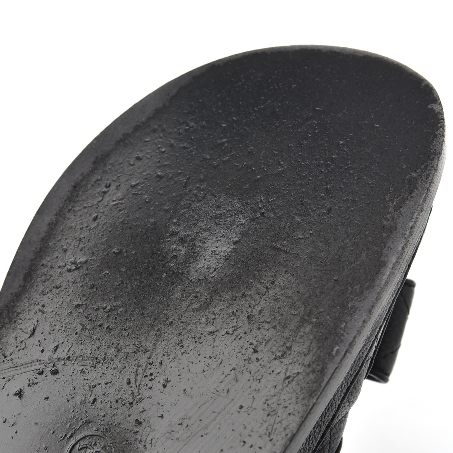 Grained Calfskin Velcro Dad Sandals 38 Black