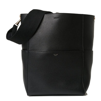 Celine Soft Grained Calfskin Sangle Bucket Bag Black 1 of 11