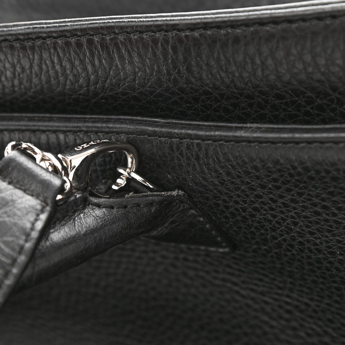 Calfskin Cerf Executive Shopper Tote Black