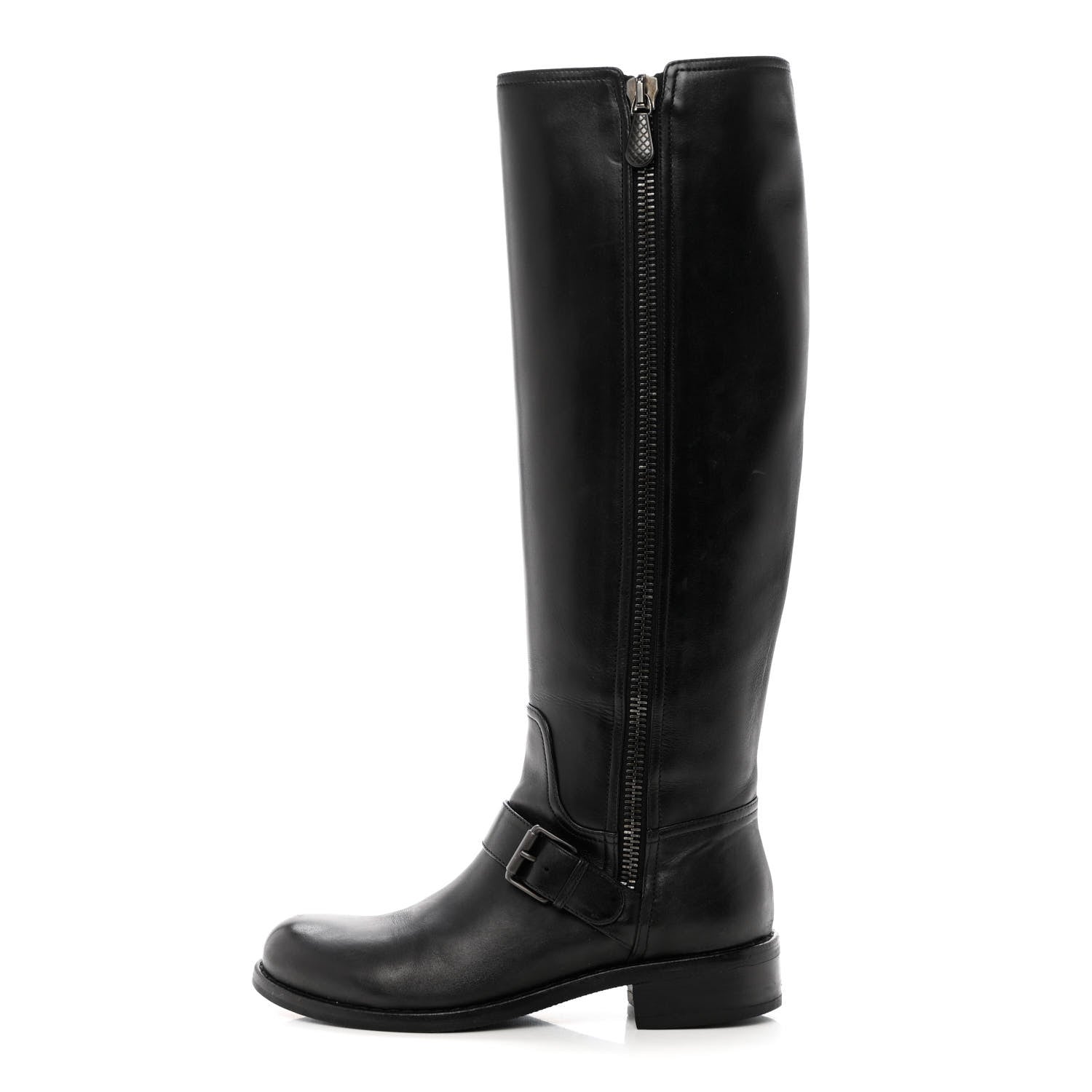 Bottega Veneta Calfskin High Zip Boots 38 Black 1 of 10
