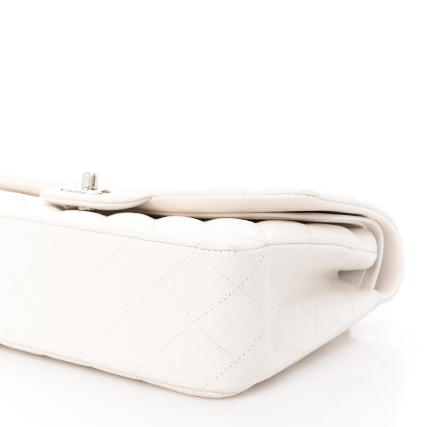 Chanel Caviar Quilted Medium Double Flap White 11 of 12