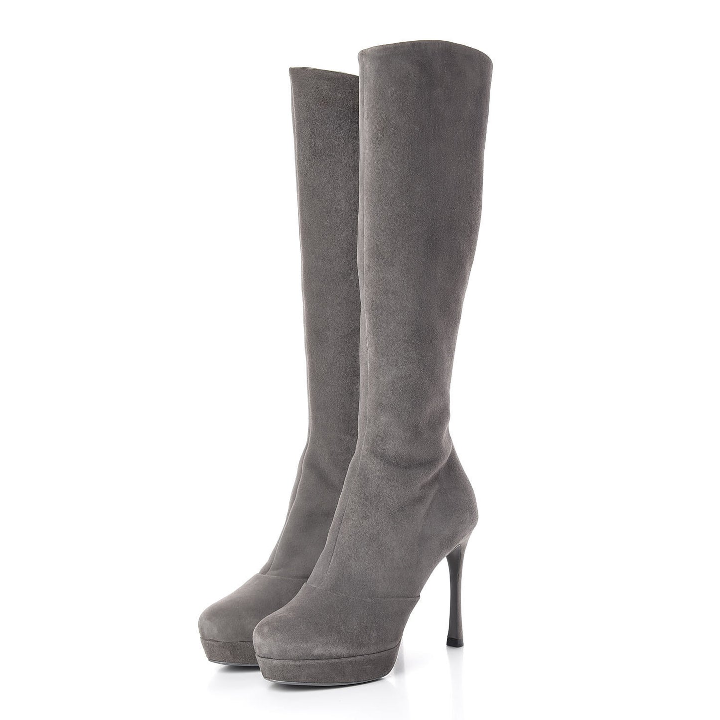 Suede Knee High Boots 38.5 Grey