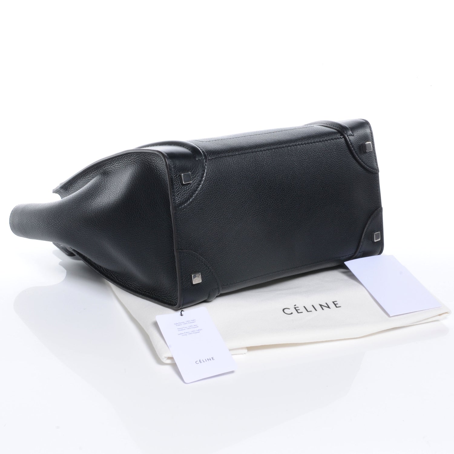 Celine Drummed Calfskin Mini Luggage Black 4 of 9