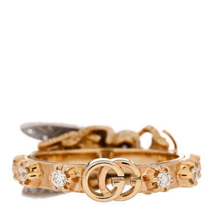 Gucci 18K Yellow Gold Diamond Le Marche Des Merveilles Bee Ring 50 5.5 4 of 6