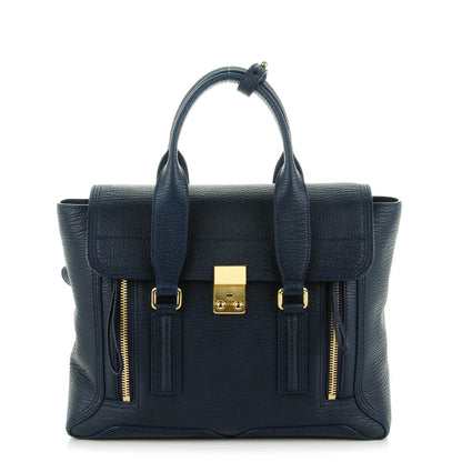 3.1 Phillip Lim 3.1 Textured Calfskin Medium Pashli Satchel Ink 1 of 7
