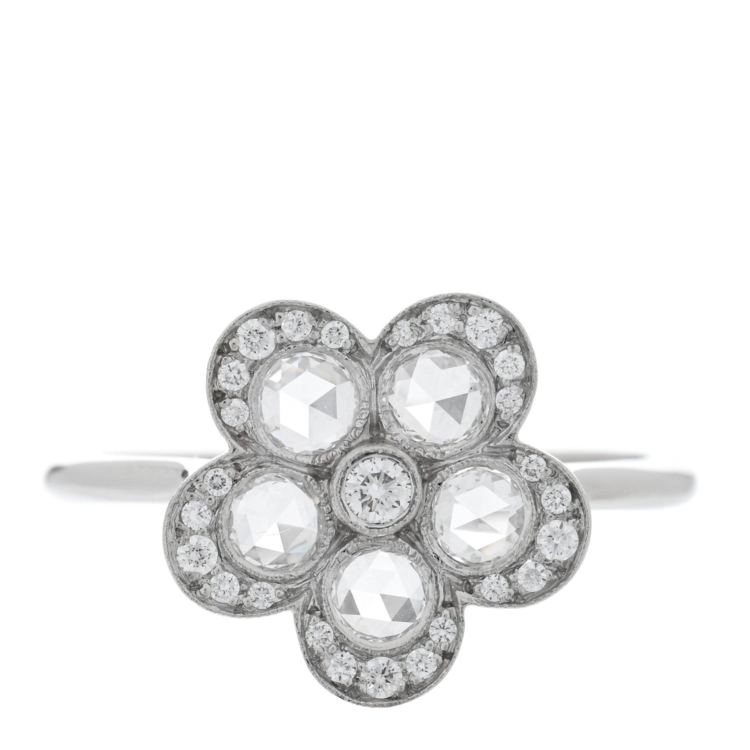 Tiffany Platinum Diamond Enchant Flower Ring 54 7 1 of 5
