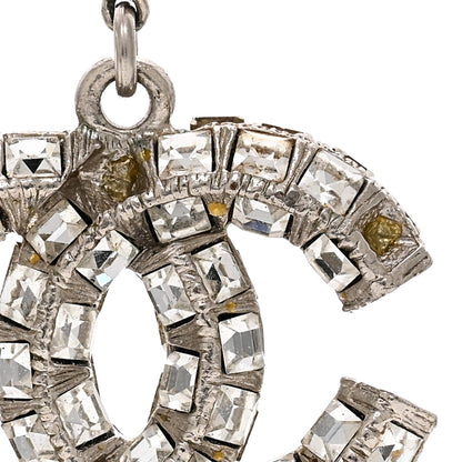 Chanel Baguette Crystal CC Drop Earrings Silver 4 of 4